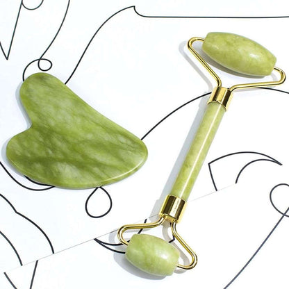 Jade Roller & Gua Sha Set Facial Beauty Tools Face Roller Skin Massager Cartsfy Inc.