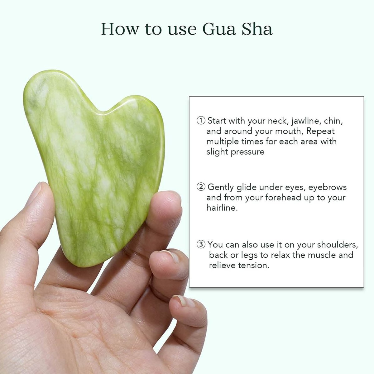 Jade Roller & Gua Sha Set Facial Beauty Tools Face Roller Skin Massager - Cartsfy Inc.