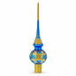 Jeweled Golden Leaves on Blue Glass Christmas Tree Topper 11 Inches Cartsfy Inc.