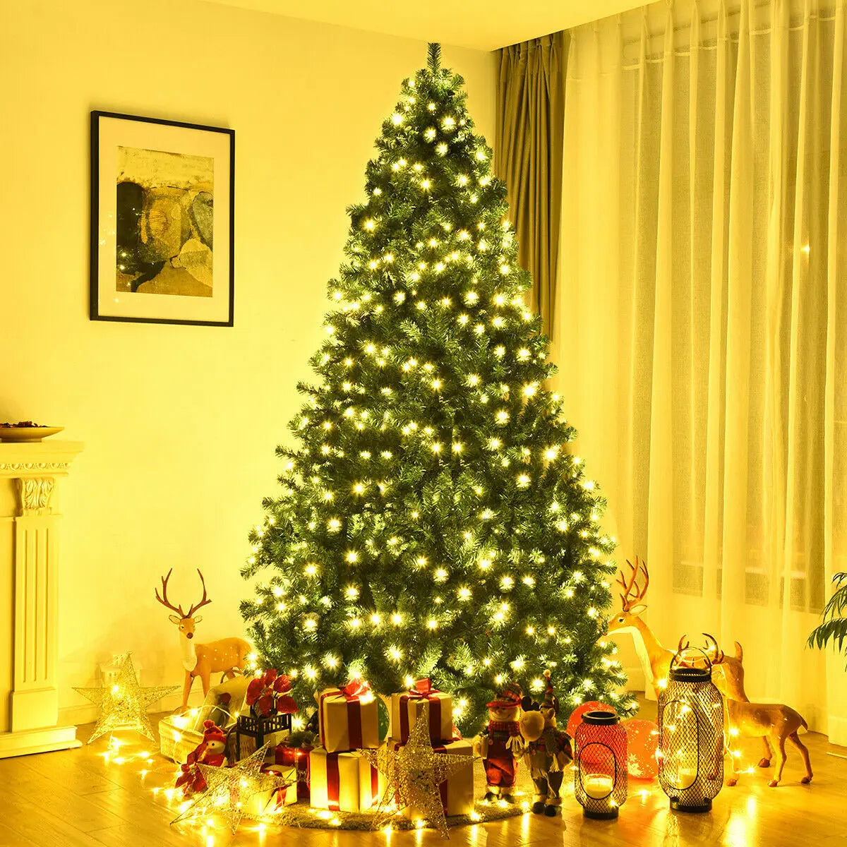7 Feet PVC Artificial Christmas Tree with LED Lights