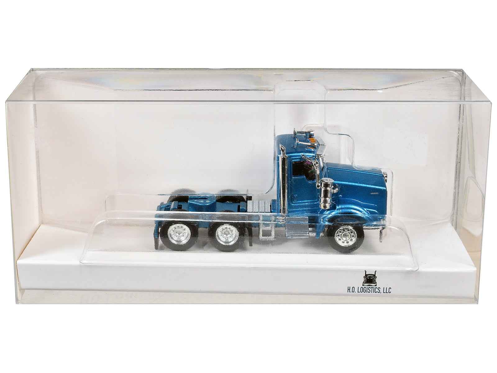 Kenworth T800 Day Cab Blue Metallic 1/87 (HO) Scale Plastic Model Car by HO Logistics Miniature Motors Default Title Default Title-