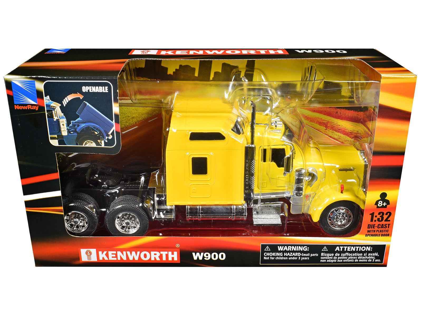 Kenworth W900 Truck Tractor Yellow "Long Haul Truckers" Series 1/32 Diecast Model by New Ray Cartsfy Inc.