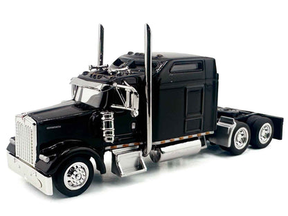 Kenworth W900L Truck Tractor with Sleeper Cab Black 1/87 (HO) Scale Plastic Model Car by HO Logistics Cartsfy Inc.