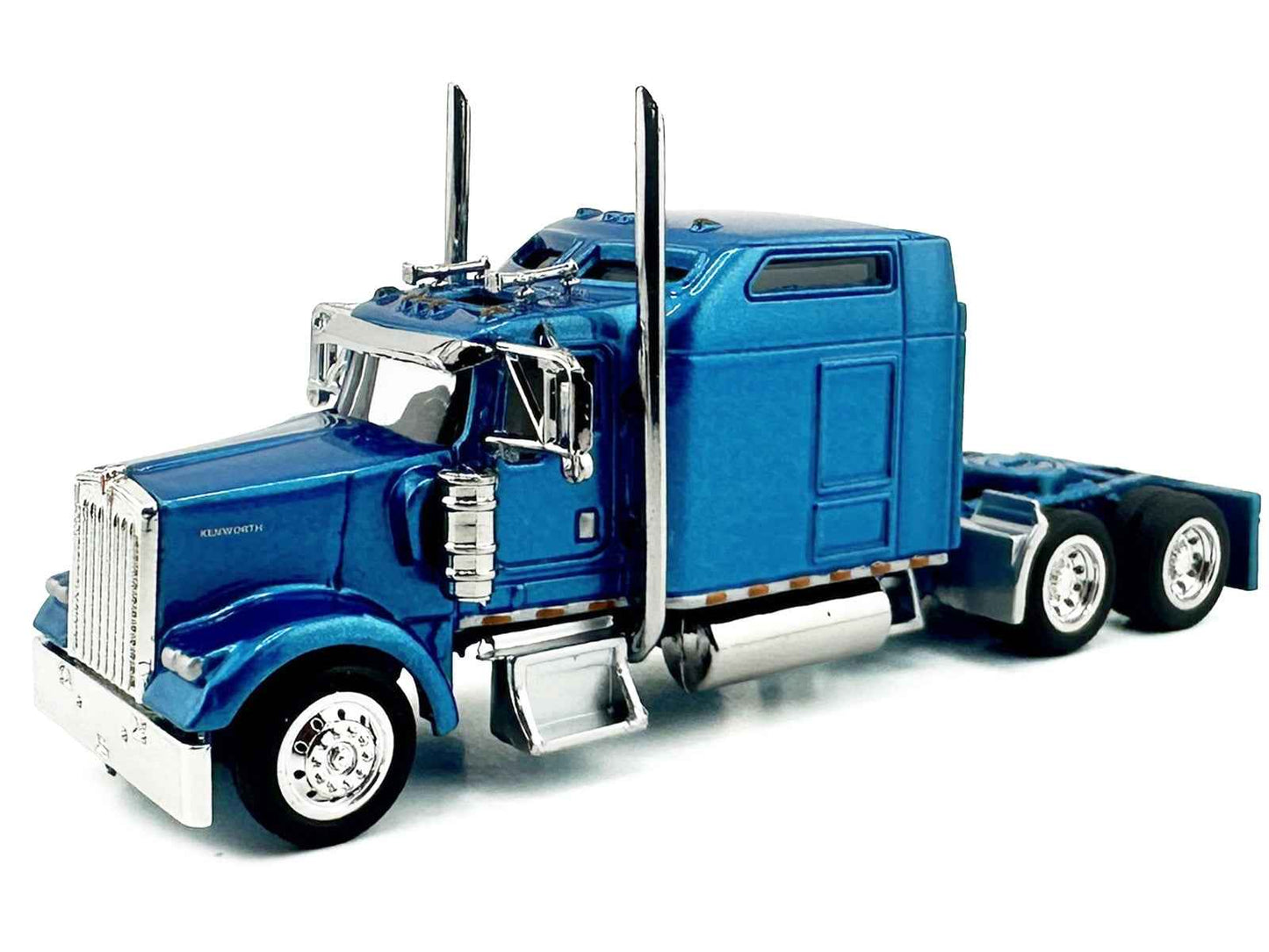 Kenworth W900L Truck Tractor with Sleeper Cab Blue Metallic 1/87 (HO) Scale Plastic Model Car by HO Logistics Cartsfy Inc.