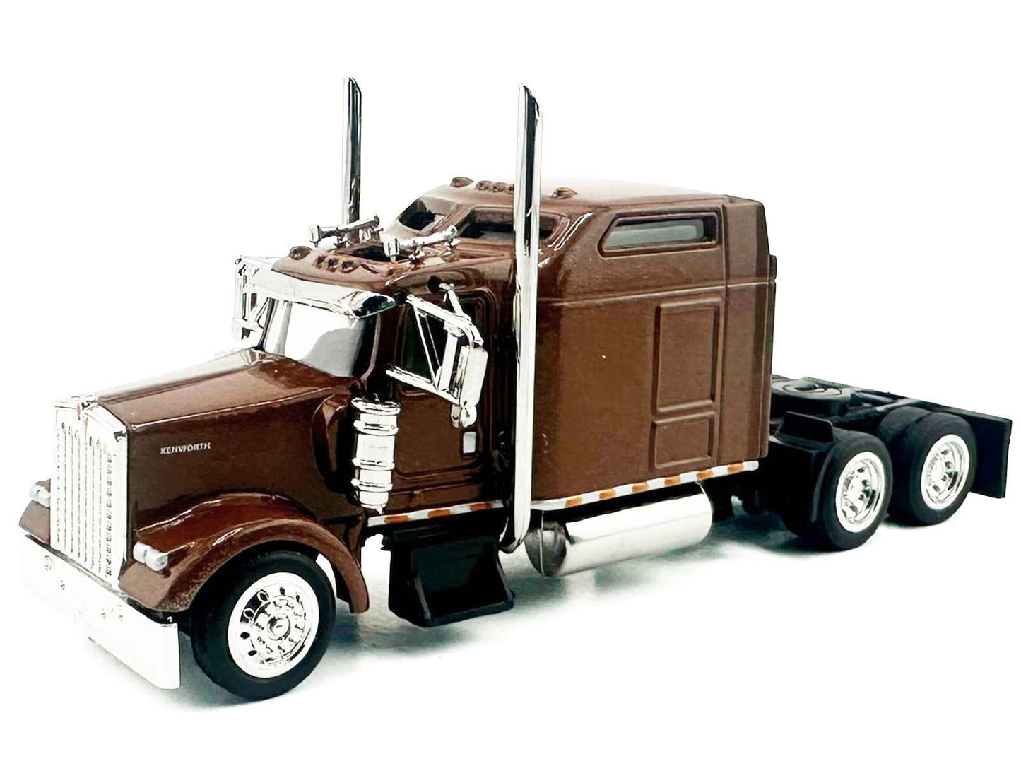 Kenworth W900L Truck Tractor with Sleeper Cab Brown Metallic 1/87 (HO) Scale Plastic Model Car by HO Logistics Miniature Motors Default Title Default Title-