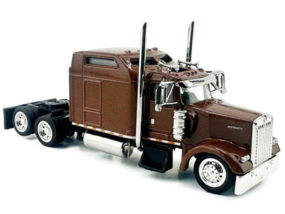 Kenworth W900L Truck Tractor with Sleeper Cab Brown Metallic 1/87 (HO) Scale Plastic Model Car by HO Logistics Miniature Motors Default Title Default Title-