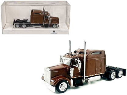 Kenworth W900L Truck Tractor with Sleeper Cab Brown Metallic 1/87 (HO) Scale Plastic Model Car by HO Logistics Miniature Motors Default Title Default Title-