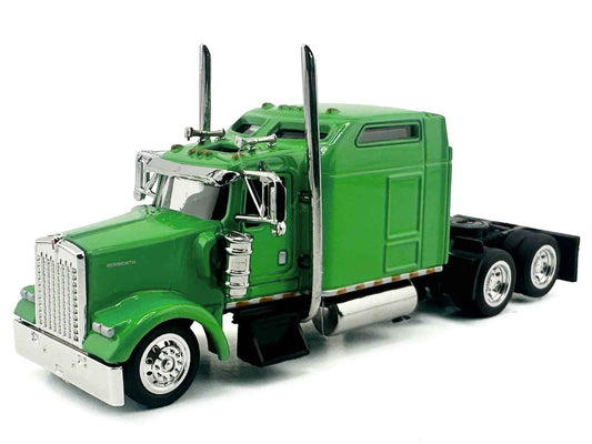 Kenworth W900L Truck Tractor with Sleeper Cab Lime Green 1/87 (HO) Scale Plastic Model Car by HO Logistics Cartsfy Inc.