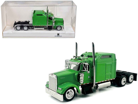 Kenworth W900L Truck Tractor with Sleeper Cab Lime Green 1/87 (HO) Scale Plastic Model Car by HO Logistics Cartsfy Inc.