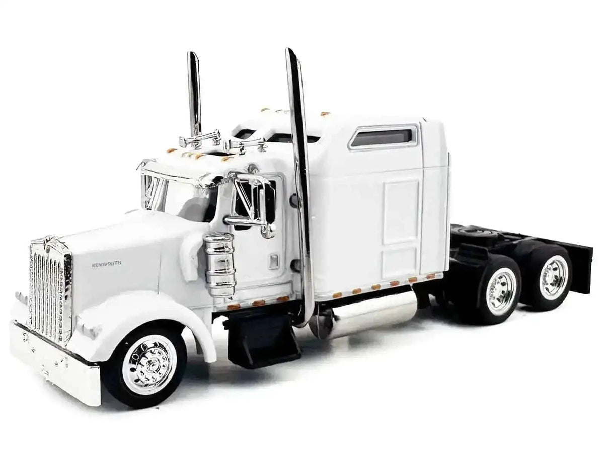 Kenworth W900L Truck Tractor with Sleeper Cab White 1/87 (HO) Scale Plastic Model Car by HO Logistics Cartsfy Inc.