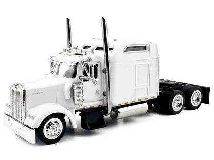Kenworth W900L Truck Tractor with Sleeper Cab White 1/87 (HO) Scale Plastic Model Car by HO Logistics Cartsfy Inc.