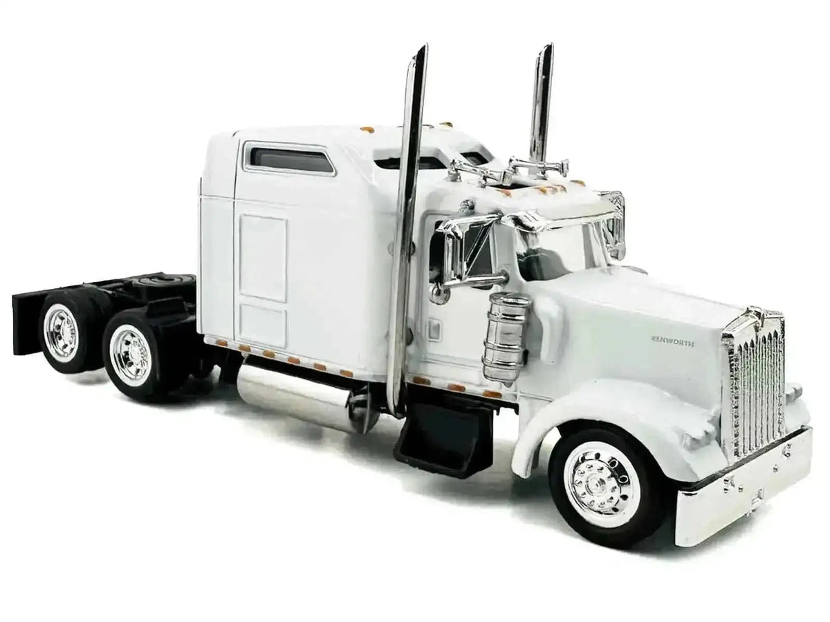 Kenworth W900L Truck Tractor with Sleeper Cab White 1/87 (HO) Scale Plastic Model Car by HO Logistics Cartsfy Inc.
