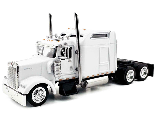 Kenworth W900L Truck Tractor with Sleeper Cab White 1/87 (HO) Scale Plastic Model Car by HO Logistics Cartsfy Inc.