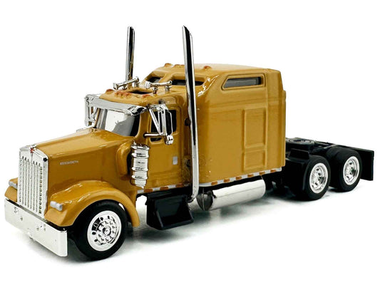 Kenworth W900L Truck Tractor with Sleeper Cab Yellow 1/87 (HO) Scale Plastic Model Car by HO Logistics Cartsfy Inc.