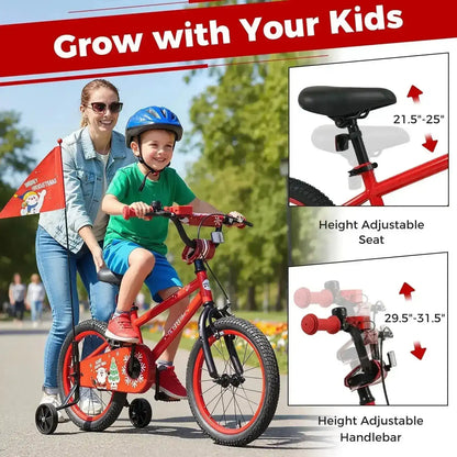 Kids Bike 12-18 Inch with Training Wheels & Christmas Music Cartsfy Inc.