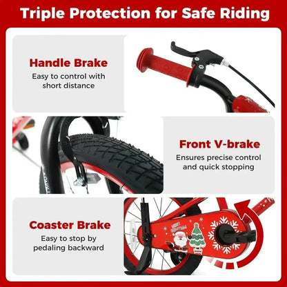 Kids Bike 12-18 Inch with Training Wheels & Christmas Music Cartsfy Inc.