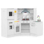 Kids Corner Pretend Kitchen Playset with Separated Washing Basin-White Cartsfy Inc.