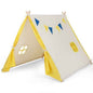 Kids Play Tent with Solid Wood Frame Holiday Birthday Gift & Toy for Boys & Girls-Yellow Cartsfy Inc.