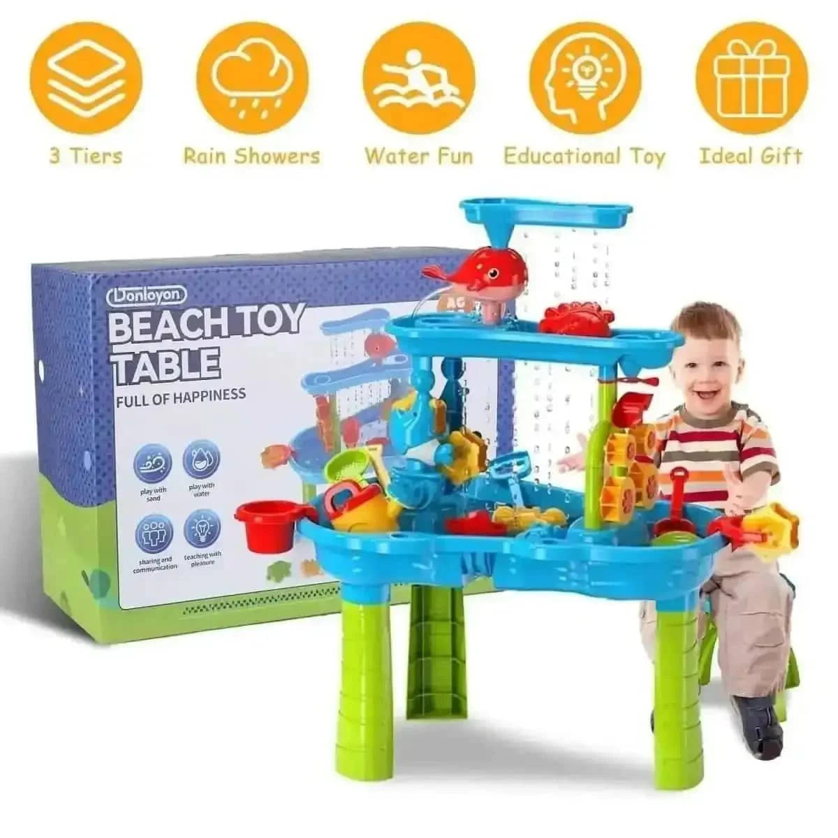 Kids Sand Water Table for 3-6 Years Old Sensory Exercise Friendship Building DailySale Default Title Default Title-