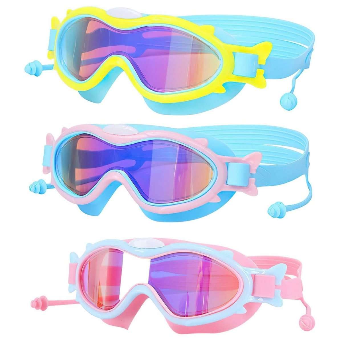 Kids Swim Goggles with Ear Plugs UV Protection Anti-Fog Leak Proof Cartsfy Inc.