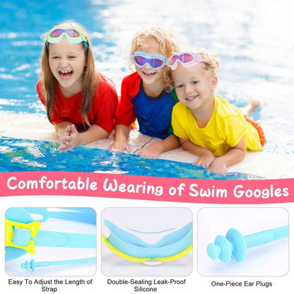 Kids Swim Goggles with Ear Plugs UV Protection Anti-Fog Leak Proof Cartsfy Inc.