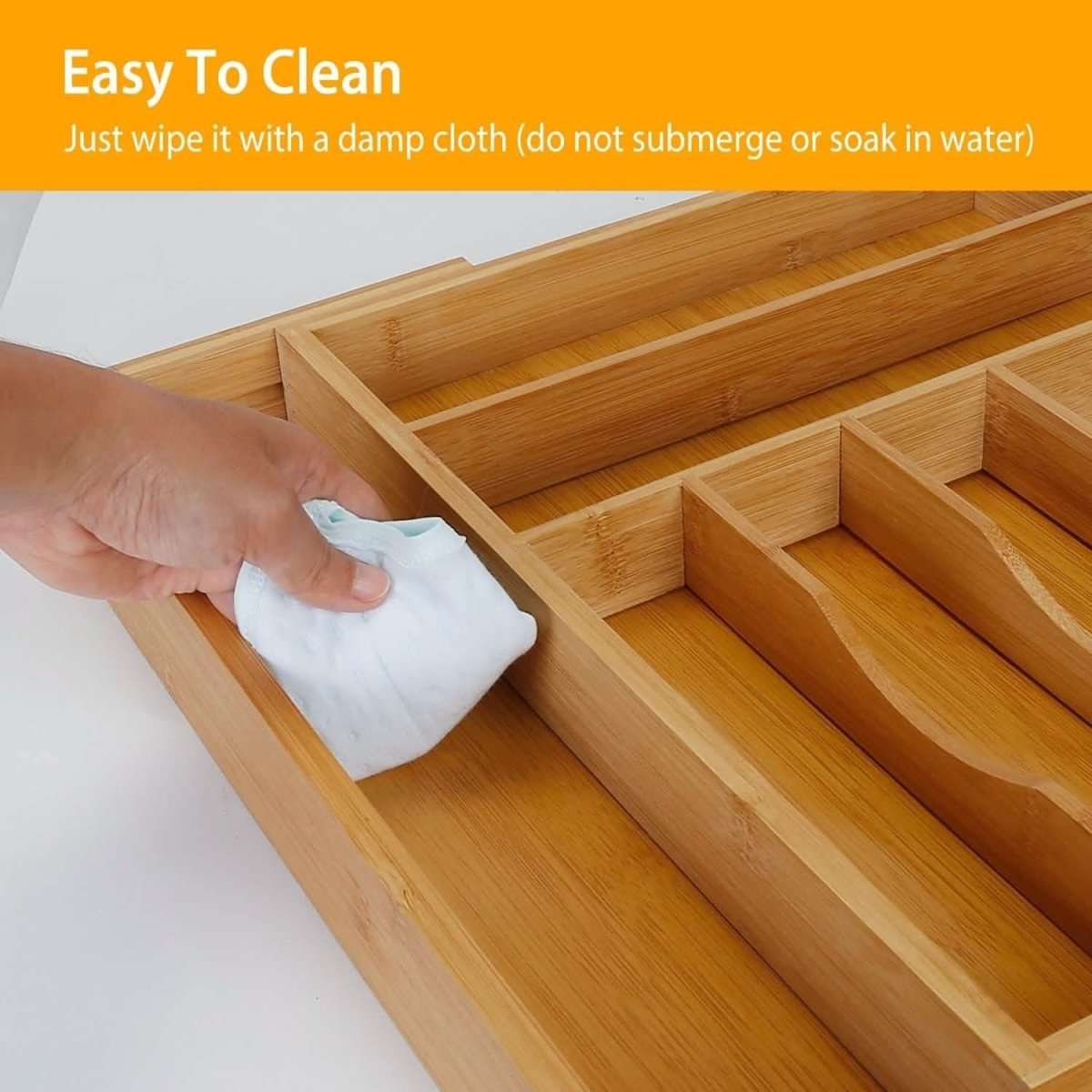 Kitchen Bamboo Expandable Cutlery Utensil Drawer Organizer Cartsfy Inc.