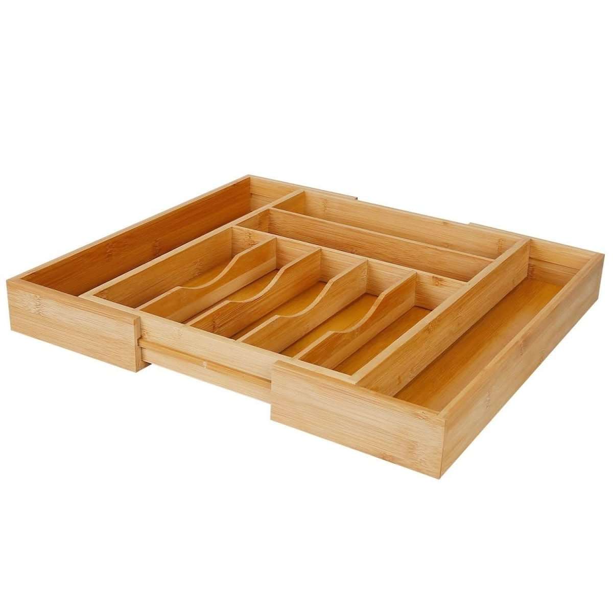 Kitchen Bamboo Expandable Cutlery Utensil Drawer Organizer Cartsfy Inc.