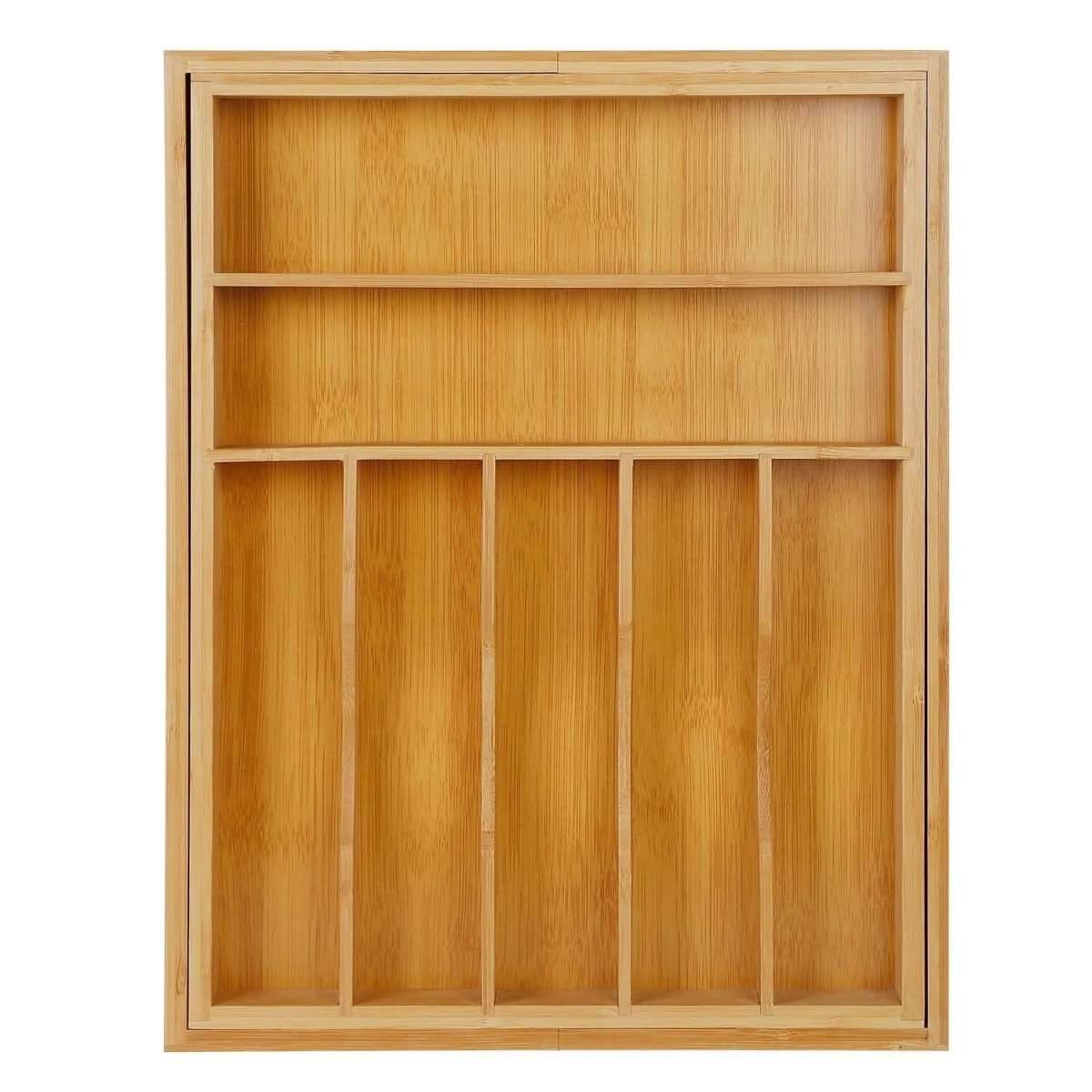 Kitchen Bamboo Expandable Cutlery Utensil Drawer Organizer Cartsfy Inc.