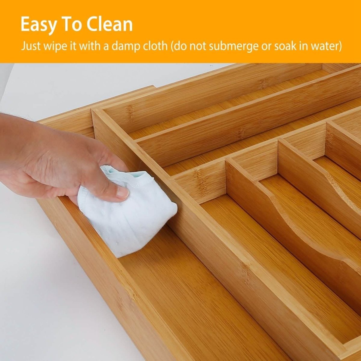 Kitchen Bamboo Expandable Cutlery Utensil Drawer Organizer - Cartsfy Inc.