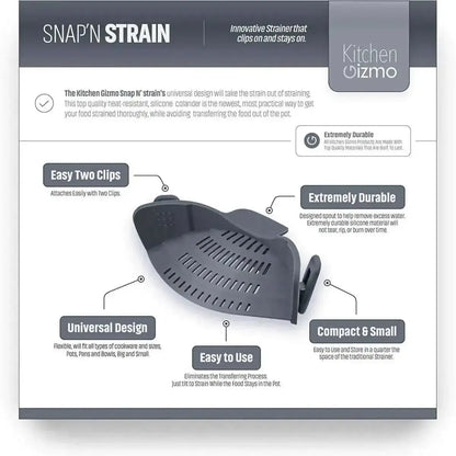 Kitchen Gizmo Snap N Strainer DailySale Gray Green Purple Gray-Green-Purple-Orange-Red-