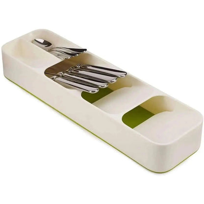 Kitchen Tableware Drawer Spoon Storage Box DailySale Gray White Gray-White-