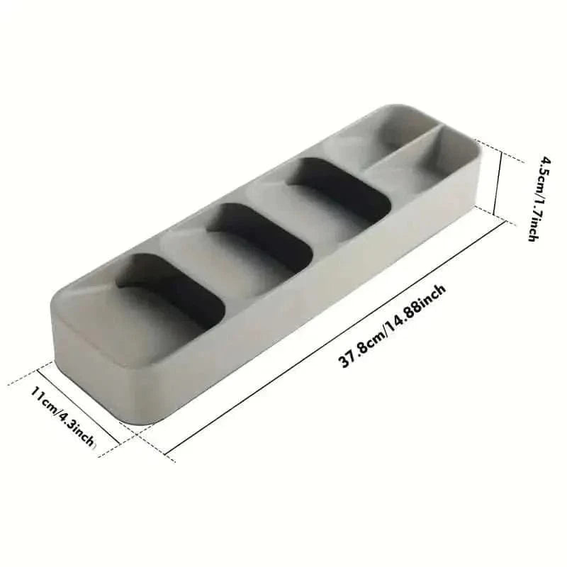 Kitchen Tableware Drawer Spoon Storage Box DailySale Gray White Gray-White-