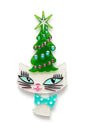 Kitty Christmas Hat Brooch by Miss Fluff x Lipstick & Chrome Cartsfy Inc.