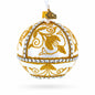Jeweled Golden Chandelier on Silver Glass Ball Christmas Ornament 3.25 Inches