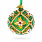 Jewels on Green Glass Ball Christmas Ornament 3.25 Inches