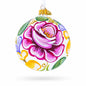 Roses Glass Ball Christmas Ornament 4 Inches