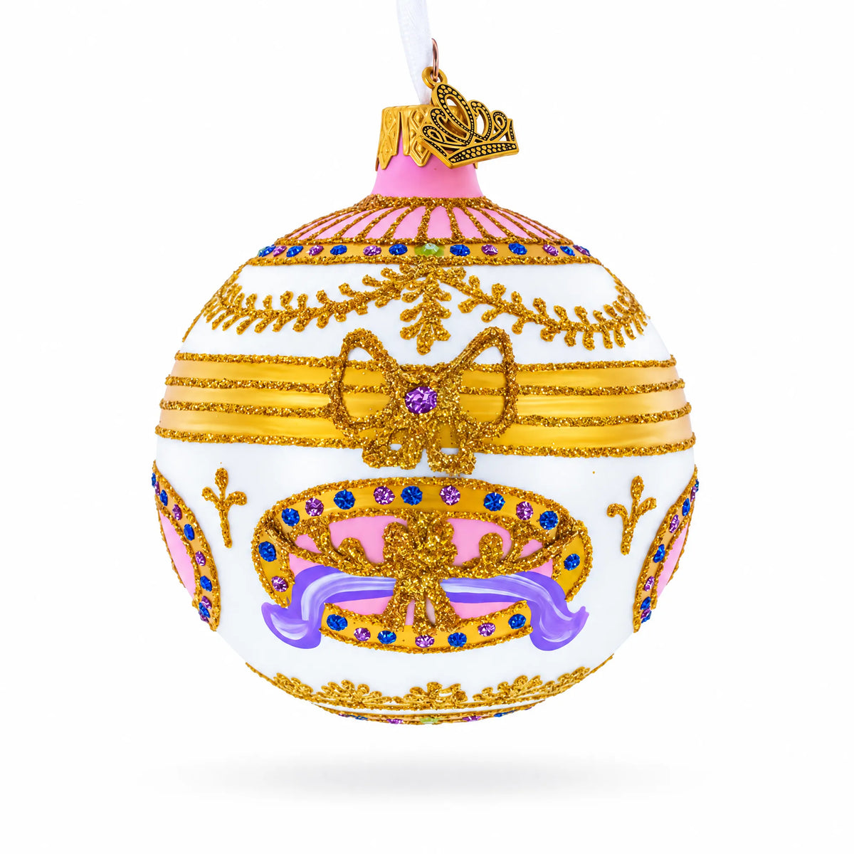 1903 Bonbonniere Royal Glass Ball Christmas Ornament 3.25 Inches