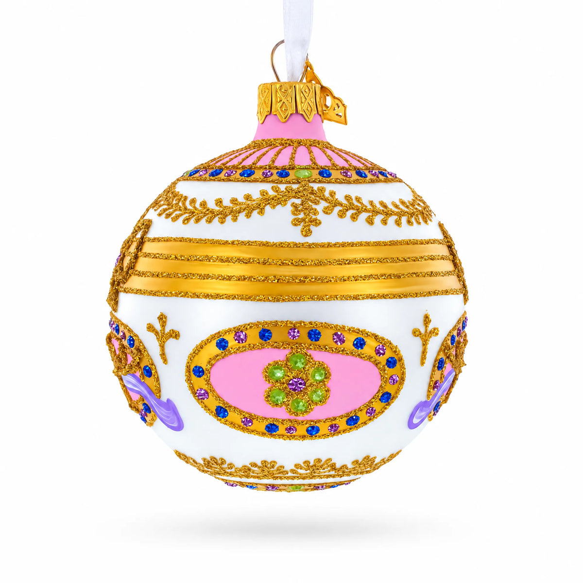1903 Bonbonniere Royal Glass Ball Christmas Ornament 3.25 Inches