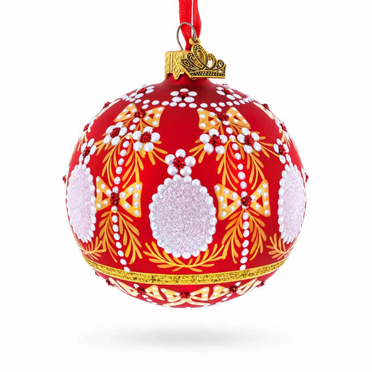 1908 Alexander Palace Royal Red Glass Ball Christmas Ornament 3.25 Inches BestPysanky Default Title Default Title-