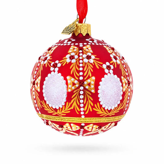 1908 Alexander Palace Royal Red Glass Ball Christmas Ornament 3.25 Inches BestPysanky Default Title Default Title-