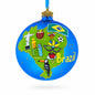 Brazil Landmarks and Symbols Glass Ball Christmas Ornament 4 Inches