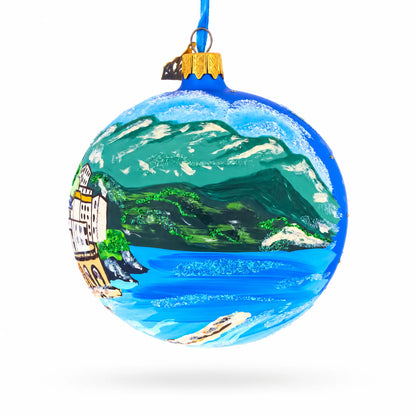 Amalfi Coast, Italy, Glass Ball Christmas Ornament 4 Inches