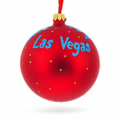 Las Vegas Skyline, Nevada Glass Ball Christmas Ornament 4 Inches