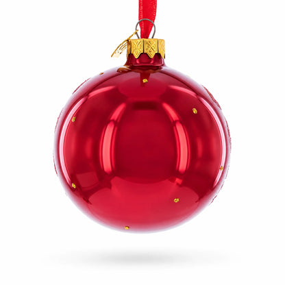 African Sunset with Giraffe and Tree Glass Ball Christmas Ornament 3.25 Inches
