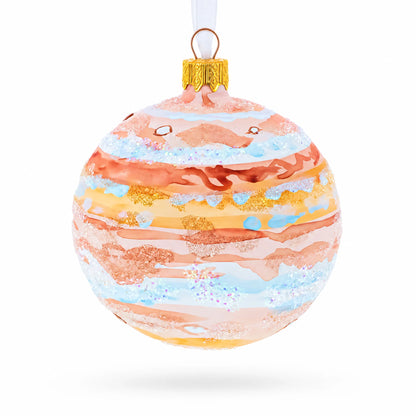 Jupiter Hand Painted Glass Ball Christmas Ornament 3.25 Inches