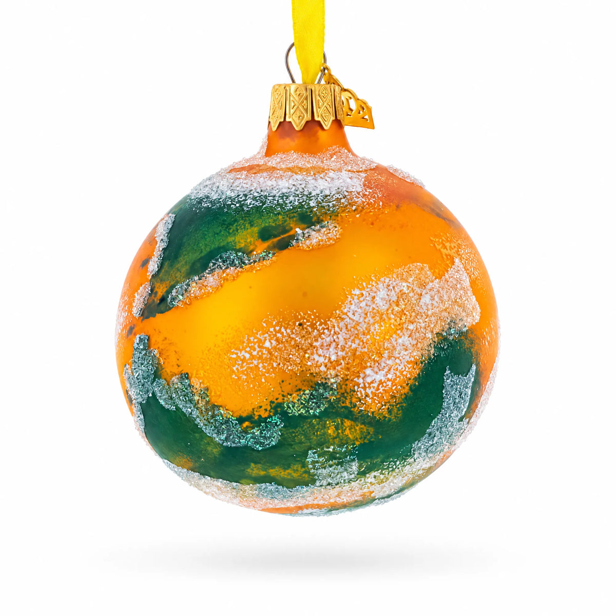 Planet Mars  Glass Ball Christmas Ornament 3.25 Inches