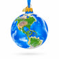 Planet Earth Globe Glass Ball Christmas Ornament 3.25 Inches