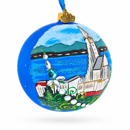 Hallgrimskirkja Church of Hallgrímur, Reykjavík, Iceland Glass Christmas Ornament
