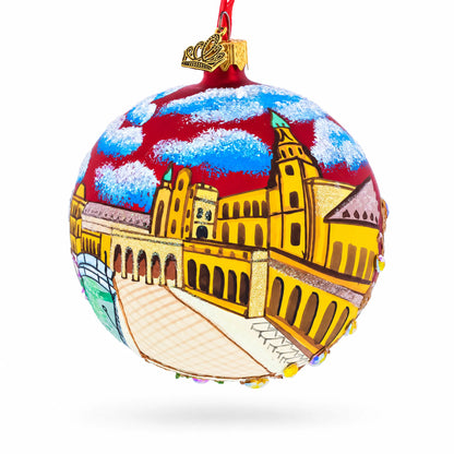 The Plaza de España (Spain Square) Sevilla, Spain Glass Ball Christmas Ornament