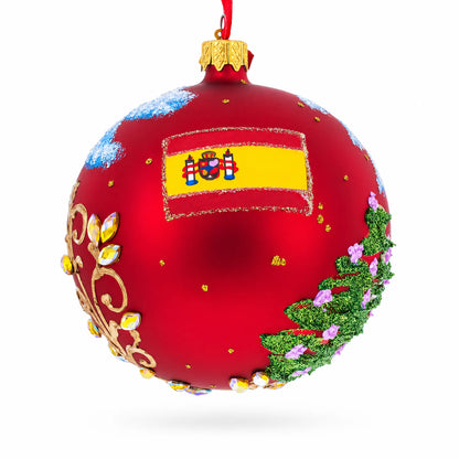 The Plaza de España (Spain Square) Sevilla, Spain Glass Ball Christmas Ornament
